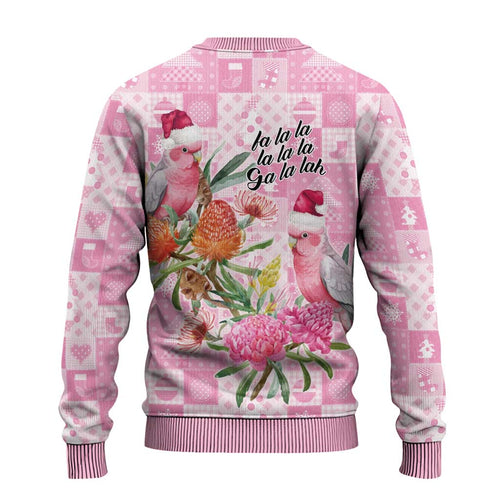 Sweet Pink Cockatoo’s Aussie Santa Ugly Christmas Sweater Australia Christmas Vibes - Aussie Hoodie