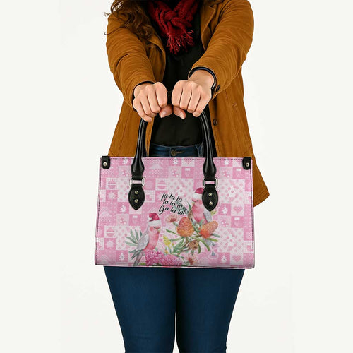 Sweet Pink Cockatoo’s Aussie Santa Leather Bag Australia Christmas Vibes - Aussie Hoodie