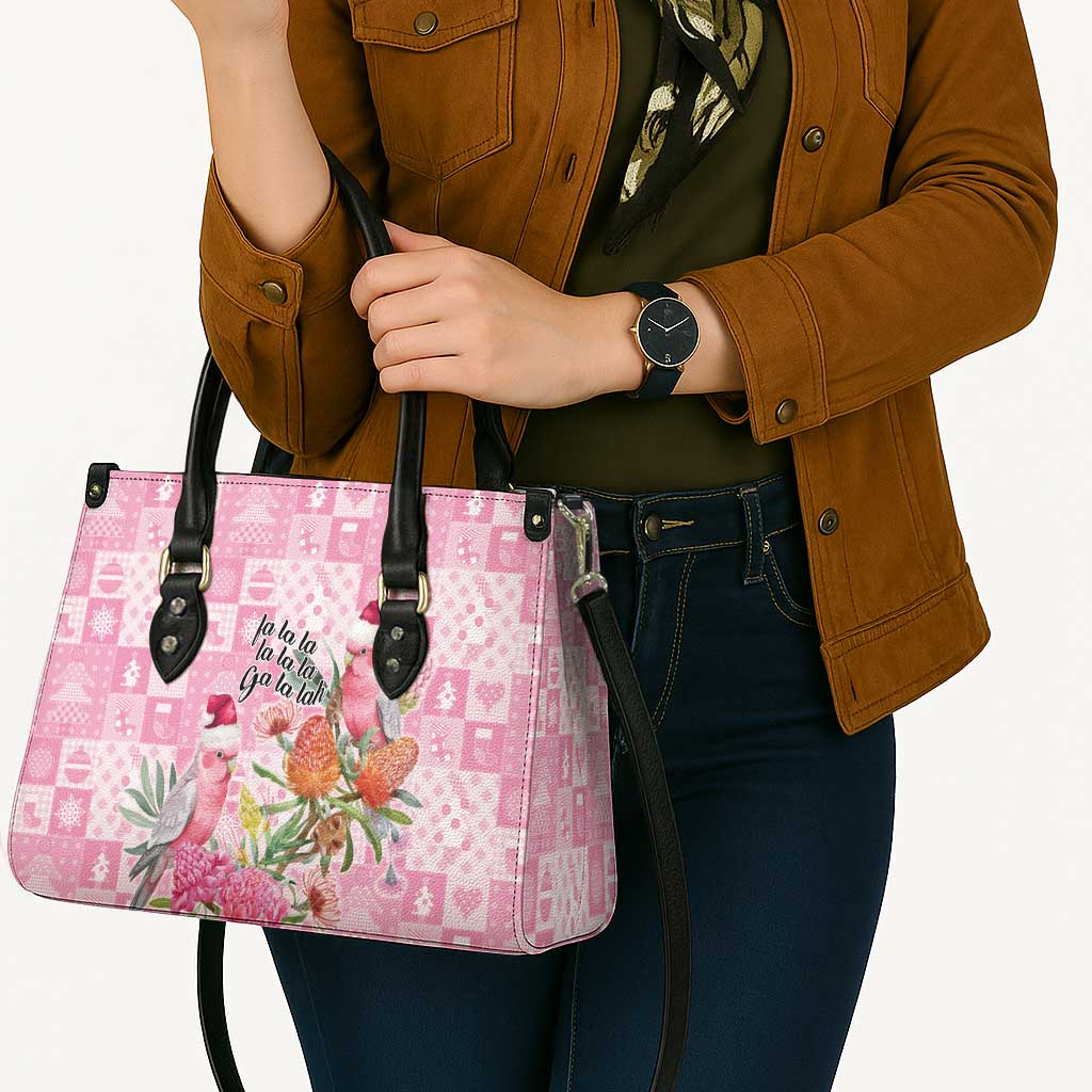 Sweet Pink Cockatoo’s Aussie Santa Leather Bag Australia Christmas Vibes - Aussie Hoodie