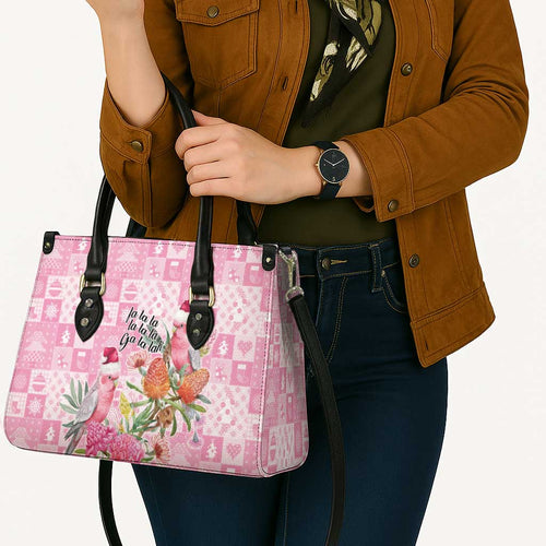 Sweet Pink Cockatoo’s Aussie Santa Leather Bag Australia Christmas Vibes - Aussie Hoodie