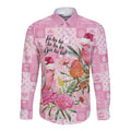 Sweet Pink Cockatoo’s Aussie Santa Long Sleeve Button Shirt Australia Christmas Vibes - Aussie Hoodie