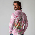 Sweet Pink Cockatoo’s Aussie Santa Long Sleeve Polo Shirt Australia Christmas Vibes - Aussie Hoodie