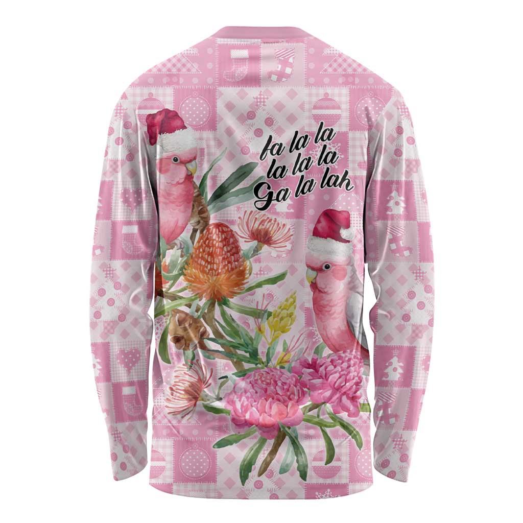 Sweet Pink Cockatoo’s Aussie Santa Long Sleeve Shirt Australia Christmas Vibes - Aussie Hoodie