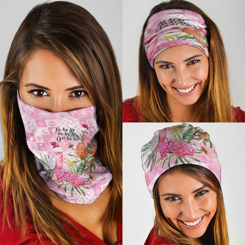 Sweet Pink Cockatoo’s Aussie Santa Neck Gaiter Australia Christmas Vibes - Aussie Hoodie