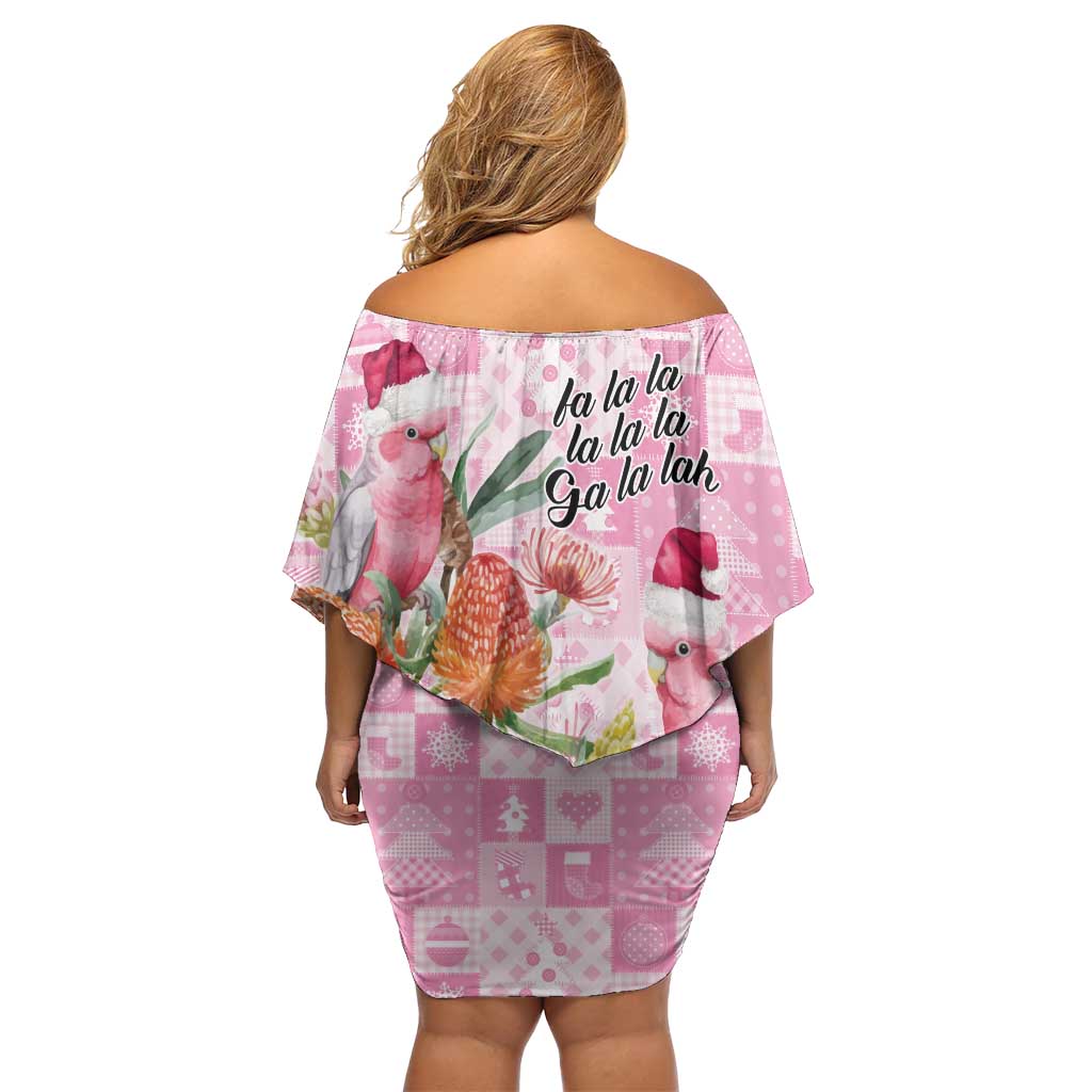 Sweet Pink Cockatoo’s Aussie Santa Off Shoulder Short Dress Australia Christmas Vibes - Aussie Hoodie