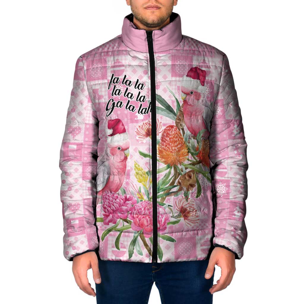 Sweet Pink Cockatoo’s Aussie Santa Padded Jacket Australia Christmas Vibes - Aussie Hoodie