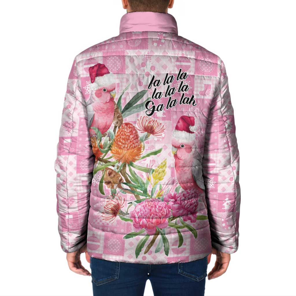 Sweet Pink Cockatoo’s Aussie Santa Padded Jacket Australia Christmas Vibes - Aussie Hoodie