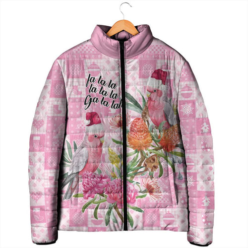 Sweet Pink Cockatoo’s Aussie Santa Padded Jacket Australia Christmas Vibes - Aussie Hoodie