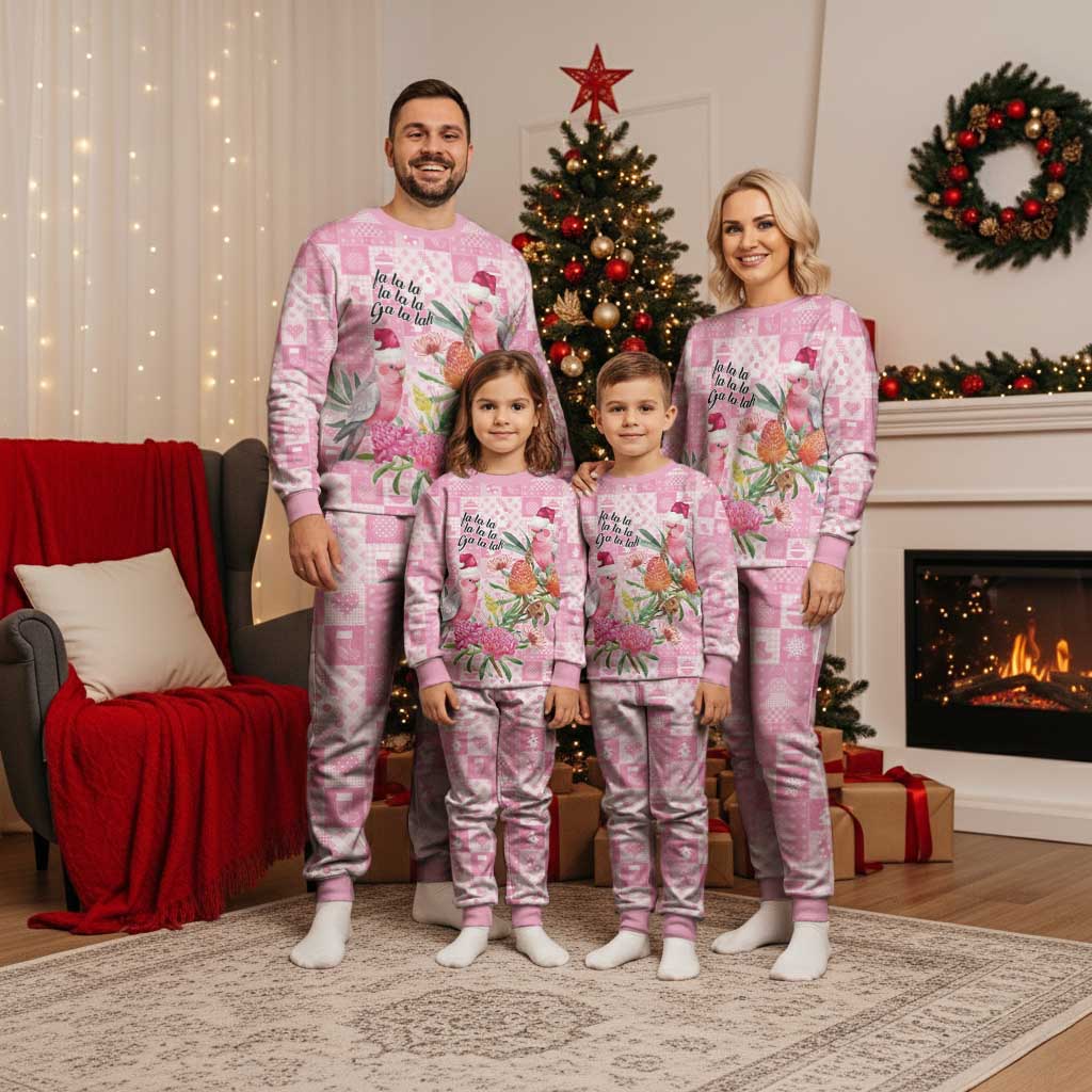 Sweet Pink Cockatoo’s Aussie Santa Christmas Pajama Set Australia Christmas Vibes - Aussie Hoodie