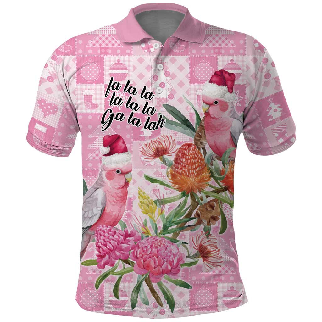 Sweet Pink Cockatoo’s Aussie Santa Polo Shirt Australia Christmas Vibes - Aussie Hoodie