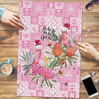Sweet Pink Cockatoo’s Aussie Santa Puzzle Australia Christmas Vibes - Aussie Hoodie