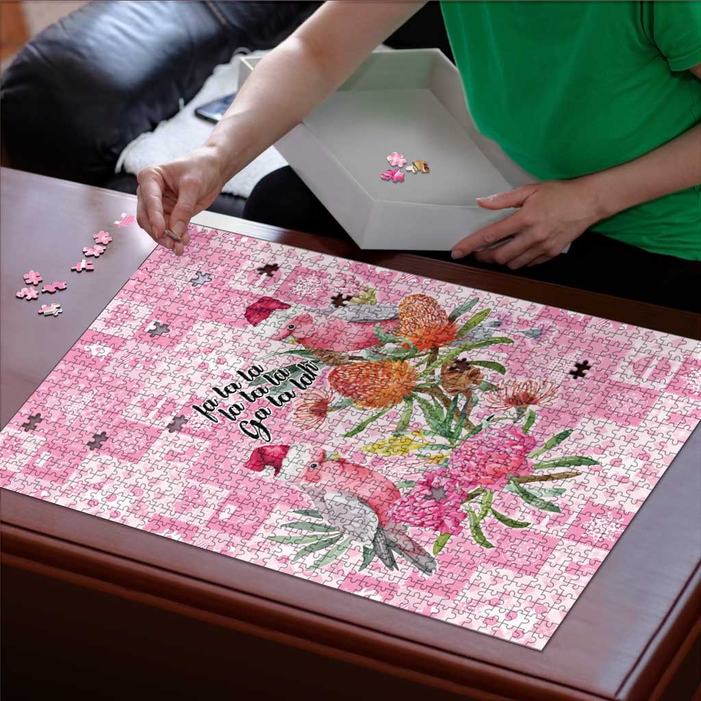 Sweet Pink Cockatoo’s Aussie Santa Puzzle Australia Christmas Vibes - Aussie Hoodie