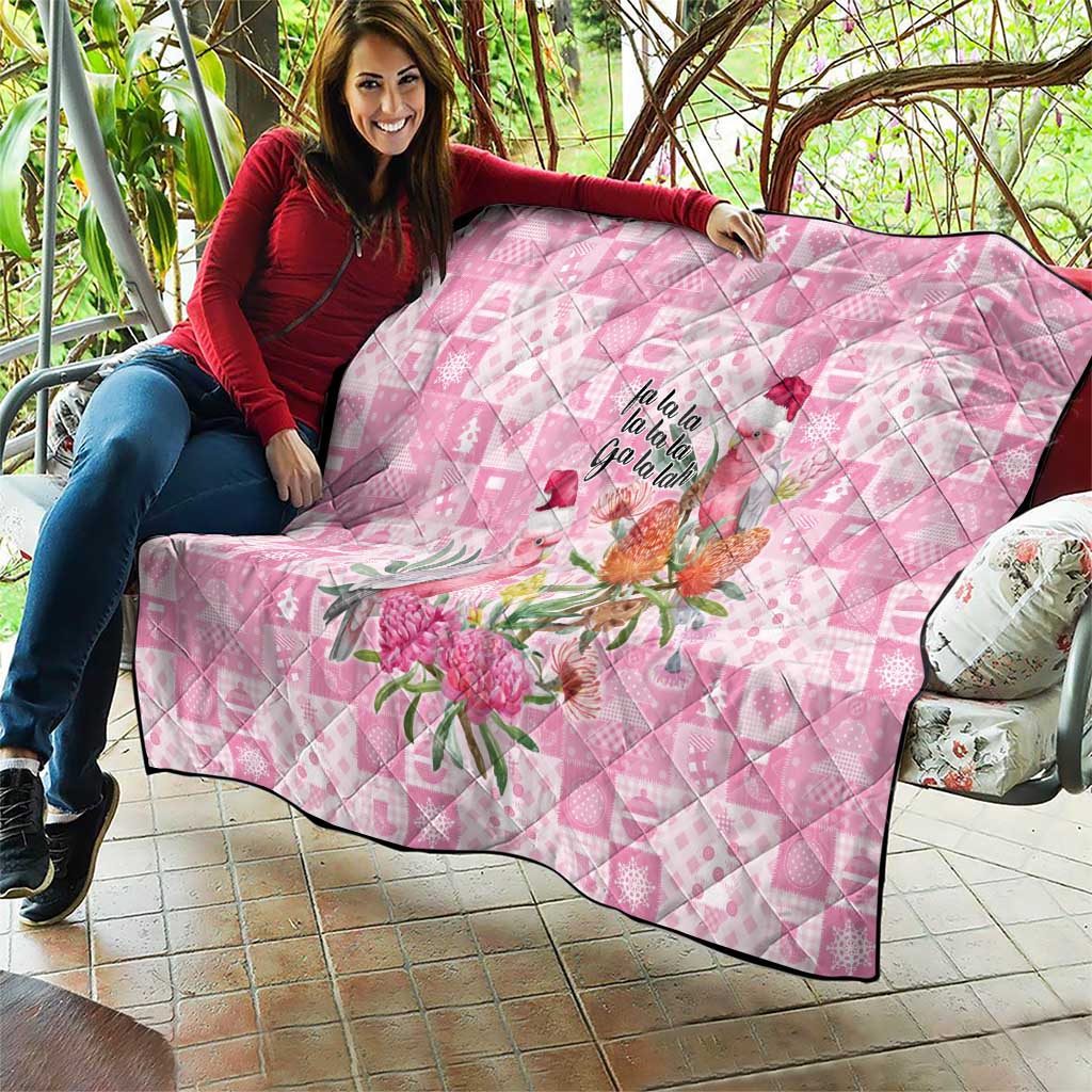 Sweet Pink Cockatoo’s Aussie Santa Quilt Australia Christmas Vibes - Aussie Hoodie