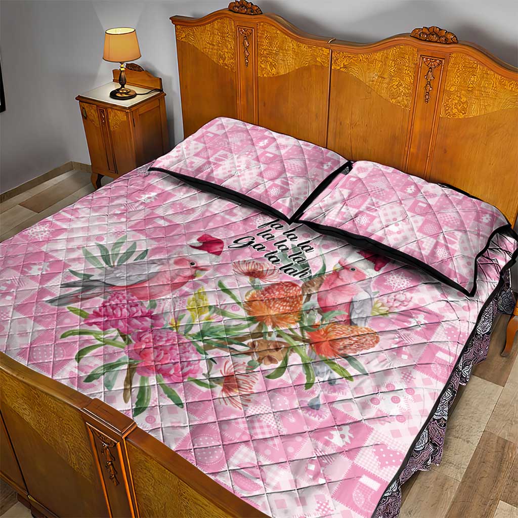 Sweet Pink Cockatoo’s Aussie Santa Quilt Bed Set Australia Christmas Vibes - Aussie Hoodie