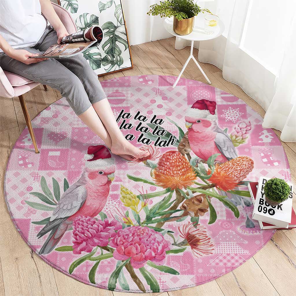 Sweet Pink Cockatoo’s Aussie Santa Round Carpet Australia Christmas Vibes - Aussie Hoodie