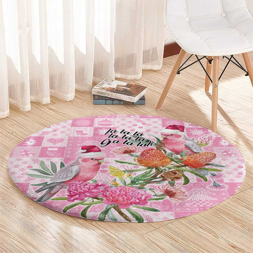 Sweet Pink Cockatoo’s Aussie Santa Round Carpet Australia Christmas Vibes - Aussie Hoodie