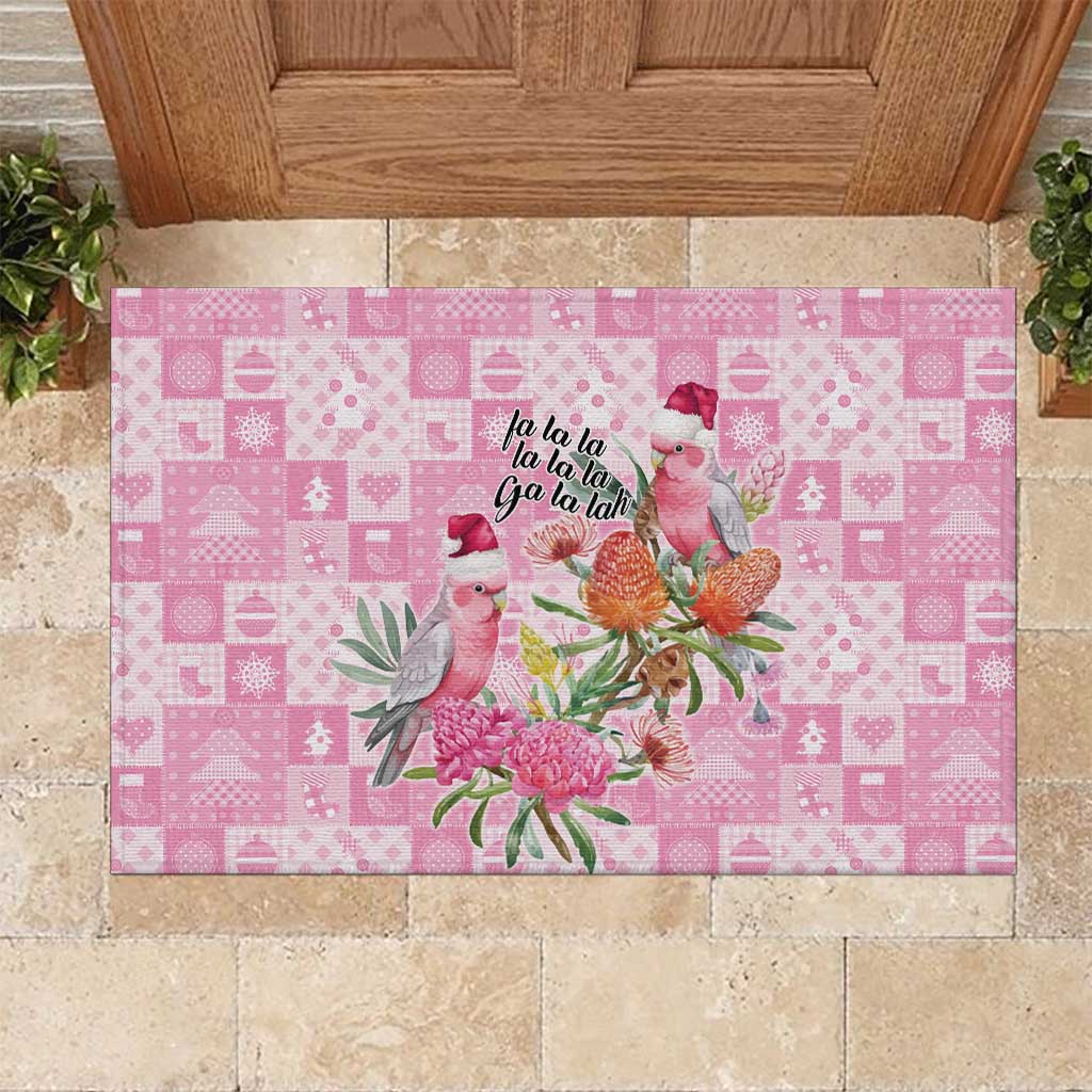 Sweet Pink Cockatoo’s Aussie Santa Rubber Doormat Australia Christmas Vibes - Aussie Hoodie