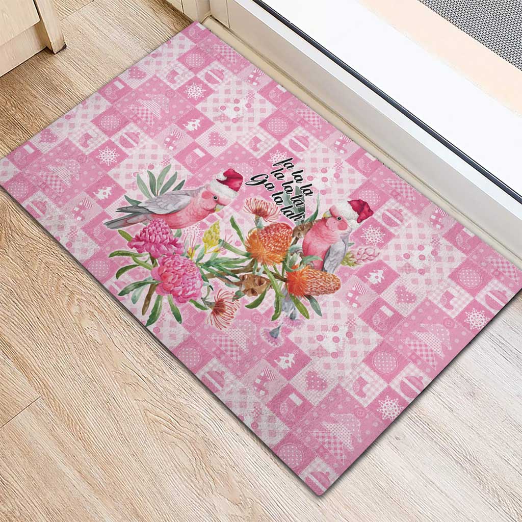 Sweet Pink Cockatoo’s Aussie Santa Rubber Doormat Australia Christmas Vibes - Aussie Hoodie