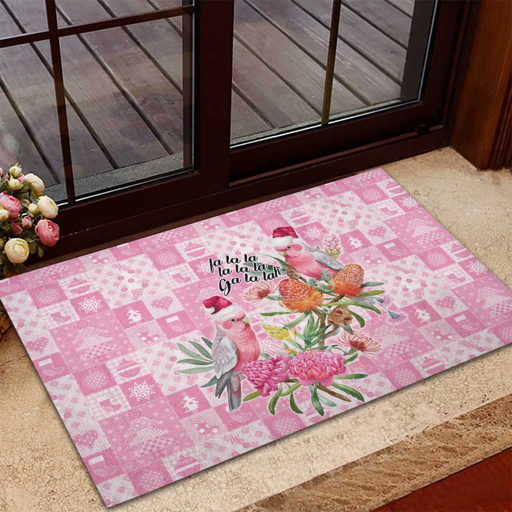 Sweet Pink Cockatoo’s Aussie Santa Rubber Doormat Australia Christmas Vibes - Aussie Hoodie