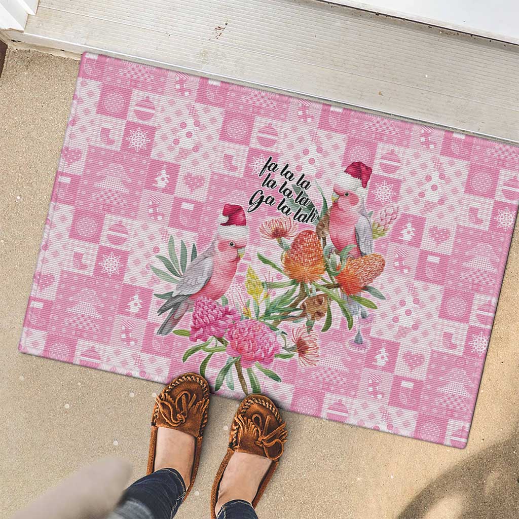 Sweet Pink Cockatoo’s Aussie Santa Rubber Doormat Australia Christmas Vibes - Aussie Hoodie