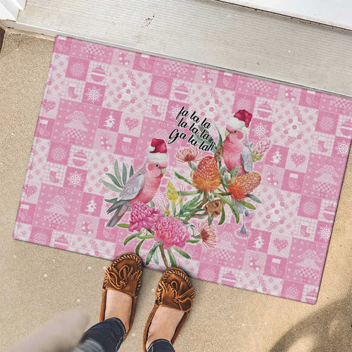 Sweet Pink Cockatoo’s Aussie Santa Rubber Doormat Australia Christmas Vibes - Aussie Hoodie