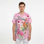 Sweet Pink Cockatoo’s Aussie Santa Scrub Top Australia Christmas Vibes - Aussie Hoodie