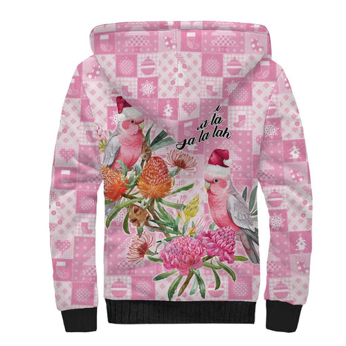 Sweet Pink Cockatoo’s Aussie Santa Sherpa Hoodie Australia Christmas Vibes - Aussie Hoodie