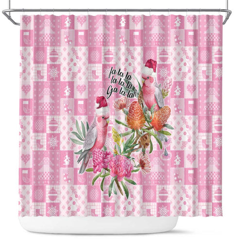 Sweet Pink Cockatoo’s Aussie Santa Shower Curtain Australia Christmas Vibes - Aussie Hoodie