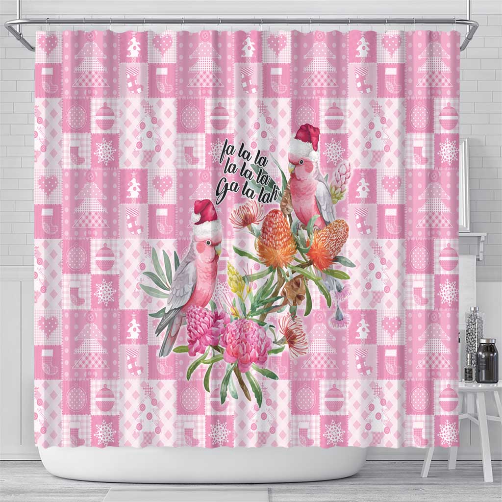 Sweet Pink Cockatoo’s Aussie Santa Shower Curtain Australia Christmas Vibes - Aussie Hoodie