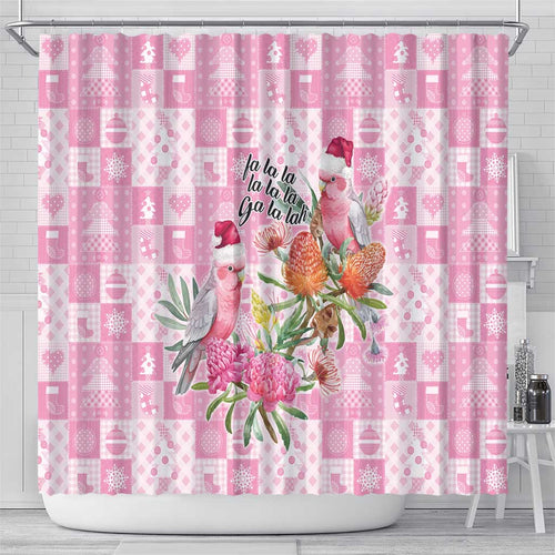 Sweet Pink Cockatoo’s Aussie Santa Shower Curtain Australia Christmas Vibes - Aussie Hoodie