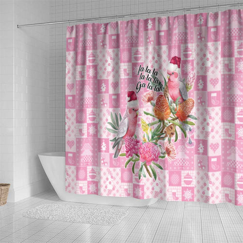 Sweet Pink Cockatoo’s Aussie Santa Shower Curtain Australia Christmas Vibes - Aussie Hoodie