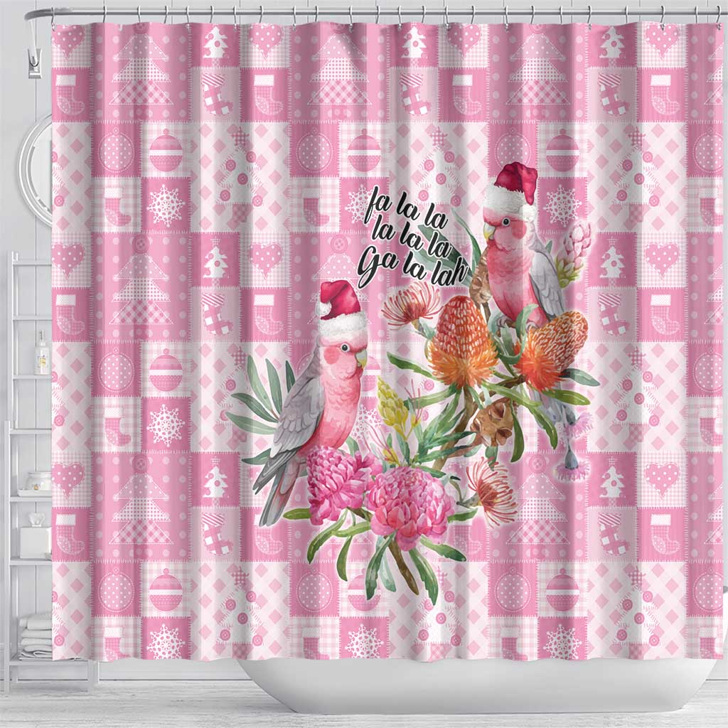 Sweet Pink Cockatoo’s Aussie Santa Shower Curtain Australia Christmas Vibes - Aussie Hoodie