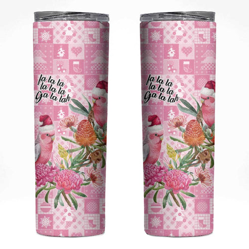 Sweet Pink Cockatoo’s Aussie Santa Skinny Tumbler Australia Christmas Vibes - Aussie Hoodie