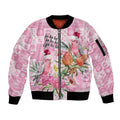 Sweet Pink Cockatoo’s Aussie Santa Sleeve Zip Bomber Jacket Australia Christmas Vibes - Aussie Hoodie