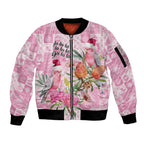 Sweet Pink Cockatoo’s Aussie Santa Sleeve Zip Bomber Jacket Australia Christmas Vibes - Aussie Hoodie