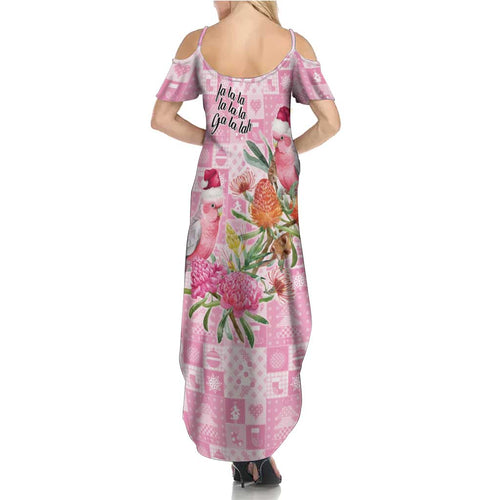 Sweet Pink Cockatoo’s Aussie Santa Summer Maxi Dress Australia Christmas Vibes - Aussie Hoodie