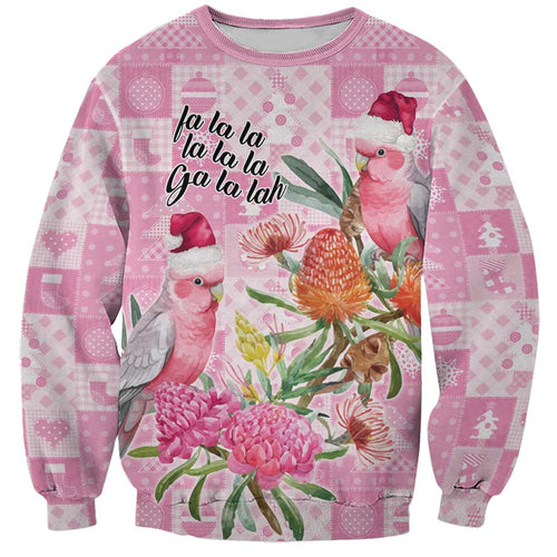 Sweet Pink Cockatoo’s Aussie Santa Sweatshirt Australia Christmas Vibes - Aussie Hoodie