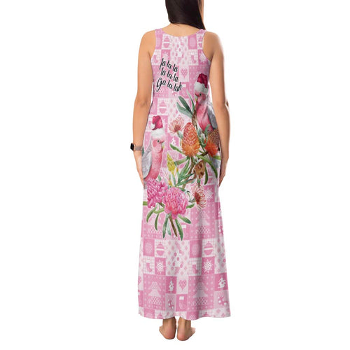 Sweet Pink Cockatoo’s Aussie Santa Tank Maxi Dress Australia Christmas Vibes - Aussie Hoodie