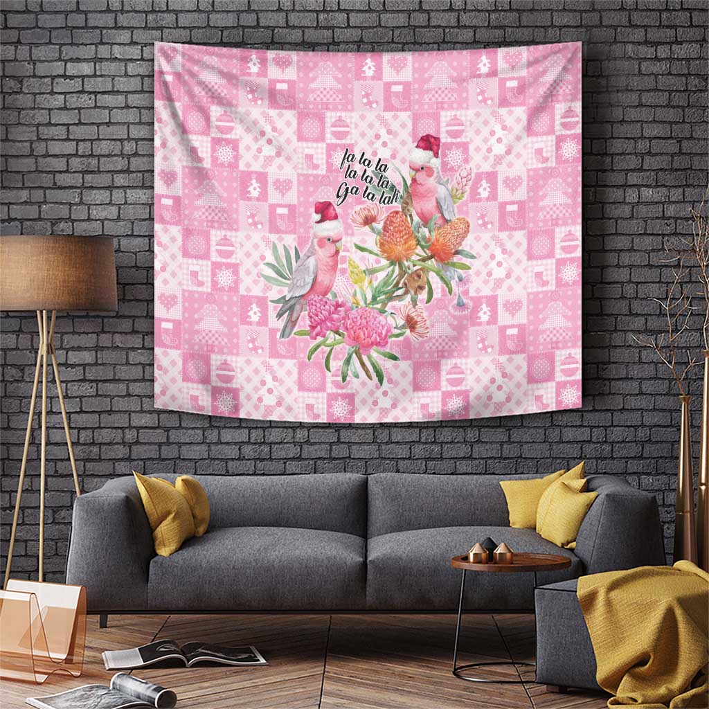 Sweet Pink Cockatoo’s Aussie Santa Tapestry Australia Christmas Vibes - Aussie Hoodie