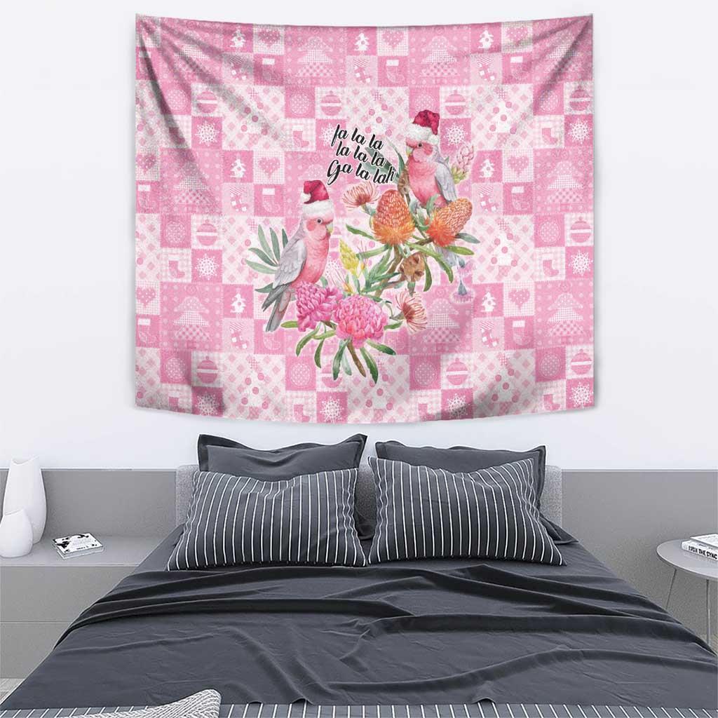 Sweet Pink Cockatoo’s Aussie Santa Tapestry Australia Christmas Vibes - Aussie Hoodie
