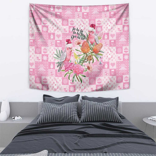 Sweet Pink Cockatoo’s Aussie Santa Tapestry Australia Christmas Vibes - Aussie Hoodie