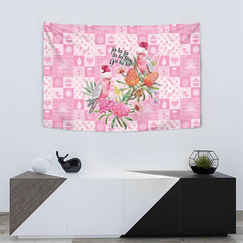 Sweet Pink Cockatoo’s Aussie Santa Tapestry Australia Christmas Vibes - Aussie Hoodie