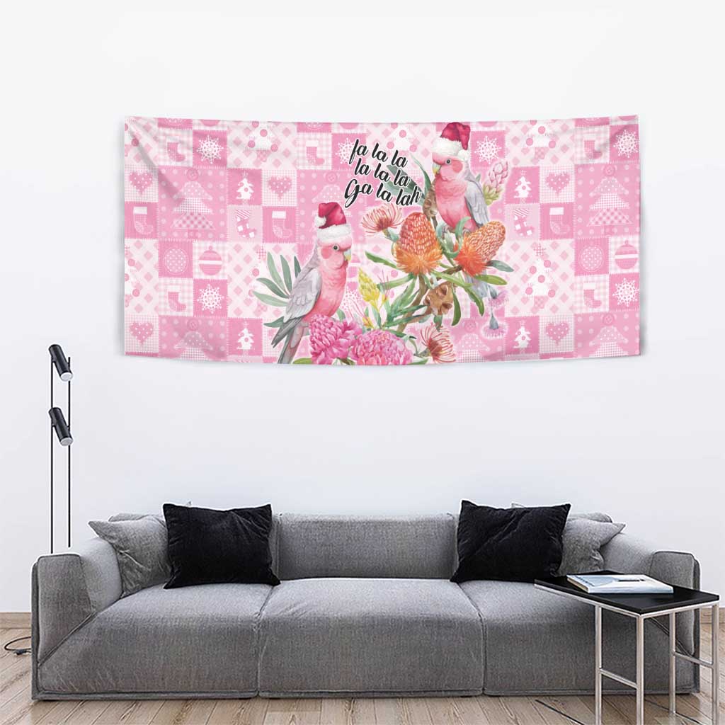 Sweet Pink Cockatoo’s Aussie Santa Tapestry Australia Christmas Vibes - Aussie Hoodie