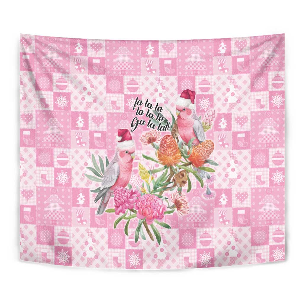 Sweet Pink Cockatoo’s Aussie Santa Tapestry Australia Christmas Vibes - Aussie Hoodie