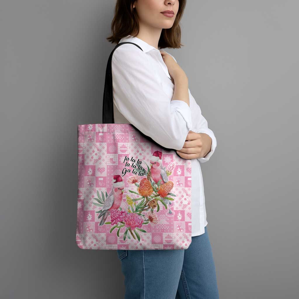 Sweet Pink Cockatoo’s Aussie Santa Tote Bag Australia Christmas Vibes - Aussie Hoodie