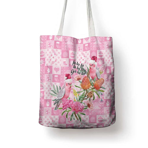 Sweet Pink Cockatoo’s Aussie Santa Tote Bag Australia Christmas Vibes - Aussie Hoodie