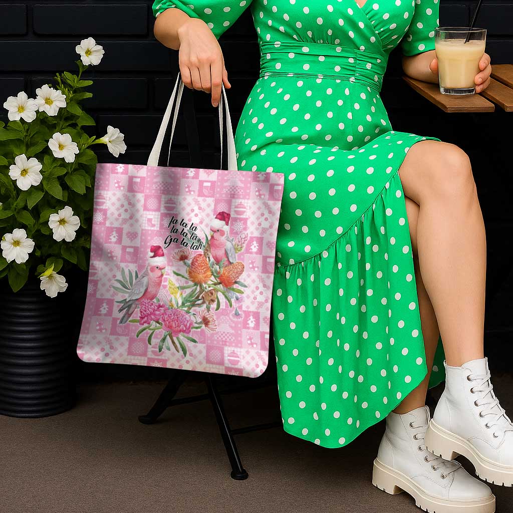 Sweet Pink Cockatoo’s Aussie Santa Tote Bag Australia Christmas Vibes - Aussie Hoodie