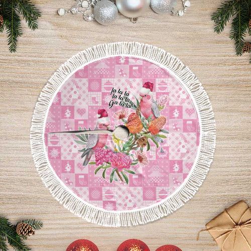 Sweet Pink Cockatoo’s Aussie Santa Tree Skirt Australia Christmas Vibes - Aussie Hoodie