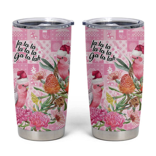 Sweet Pink Cockatoo’s Aussie Santa Tumbler Cup Australia Christmas Vibes - Aussie Hoodie