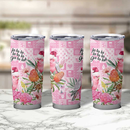 Sweet Pink Cockatoo’s Aussie Santa Tumbler Cup Australia Christmas Vibes - Aussie Hoodie